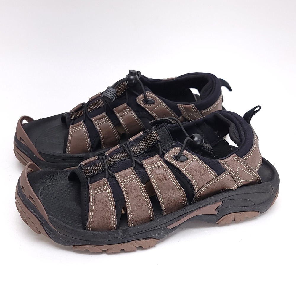 Bite Troutstream Mens Brown Black Fly Fishing Wading Sandals Felt Sole Size 8